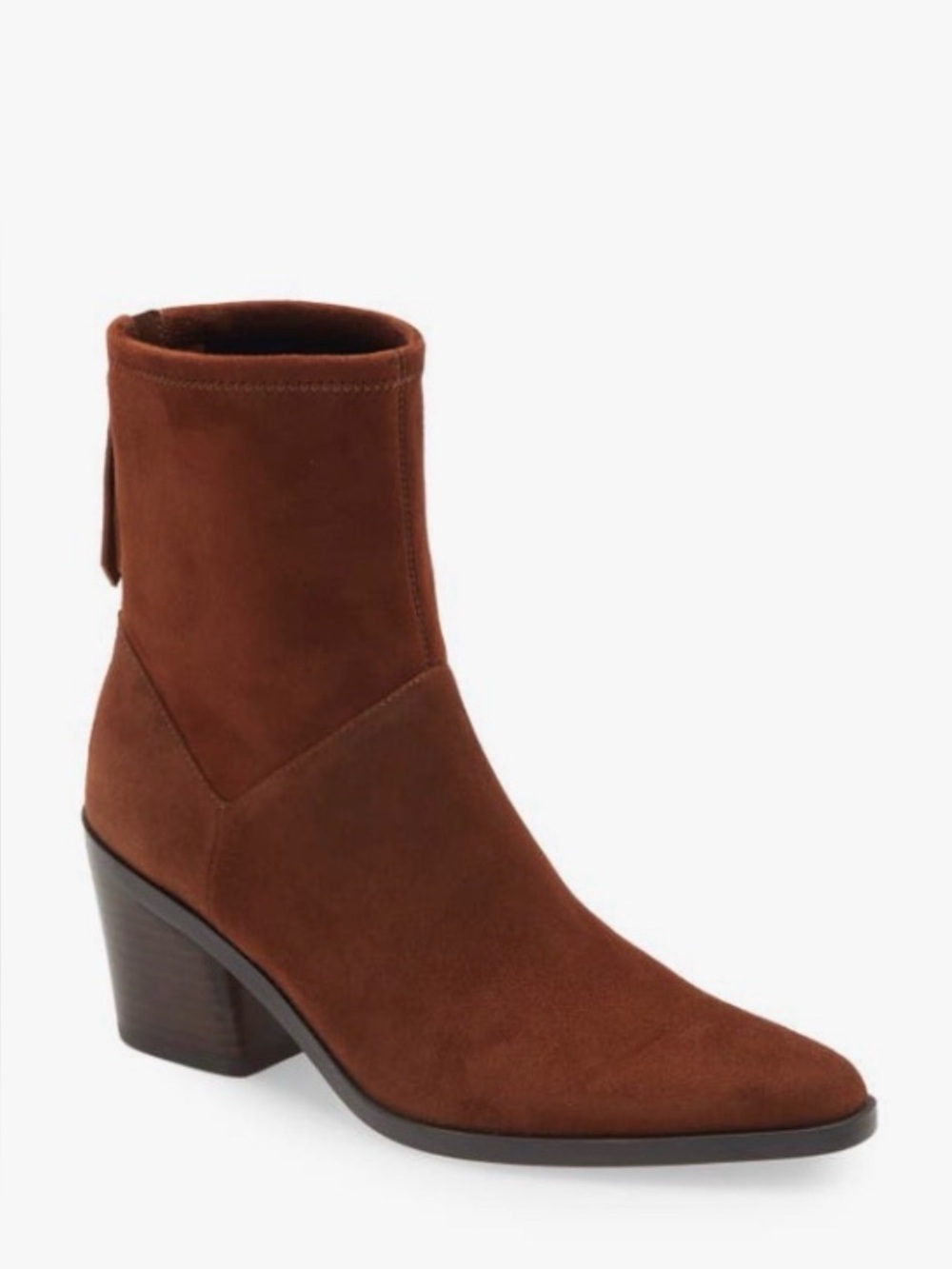 27 Edit Berkley 2 Block Heel Ankle Bootie Chestnut Brown Suede NWT 8.5